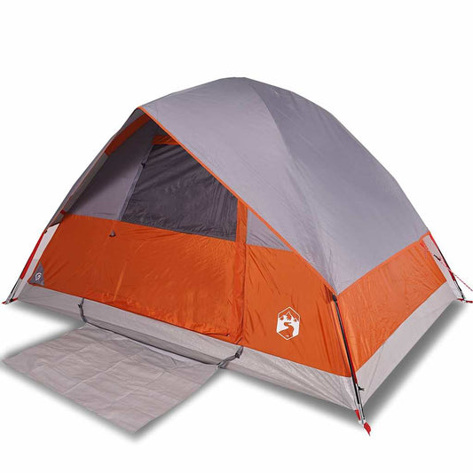 Camping Tent Dome 4-Person Grey and Orange Waterproof Camping Tent Dome 4-Person Grey and Orange Waterproof