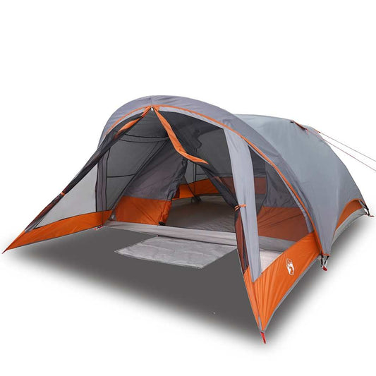 Camping Tent Cabin 4-Person Grey and Orange Waterproof Camping Tent Cabin 4-Person Grey and Orange Waterproof