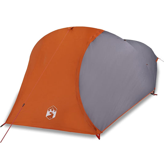 Camping Tent Dome 4-Person Grey and Orange Waterproof Camping Tent Dome 4-Person Grey and Orange Waterproof