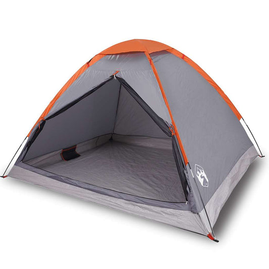 Camping Tent Dome 4-Person Grey and Orange Waterproof Camping Tent Dome 4-Person Grey and Orange Waterproof