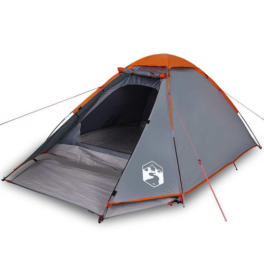 Camping Tent Dome 2-Person Grey and Orange Waterproof Camping Tent Dome 2-Person Grey and Orange Waterproof