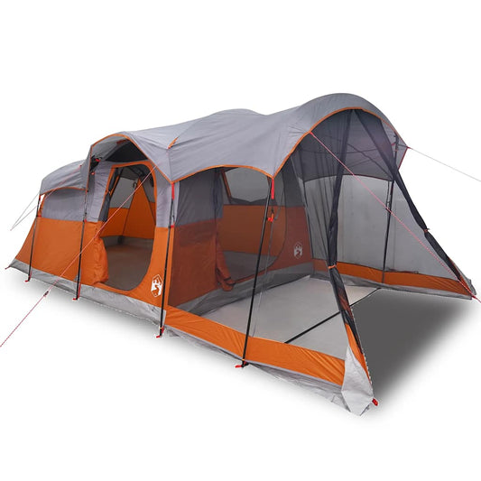Family Tent Tunnel 8-Person Grey and Orange Waterproof Family Tent Tunnel 8-Person Grey and Orange Waterproof