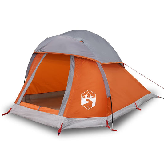 Camping Tent Dome 1-Person Grey and Orange Waterproof Camping Tent Dome 1-Person Grey and Orange Waterproof