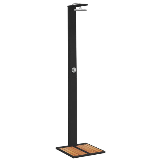 Outdoor Shower Black 50x55x224 cm Poly Rattan and Acacia Wood Outdoor Shower Black 50x55x224 cm Poly Rattan and Acacia Wood