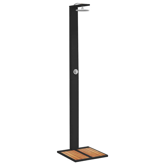 Outdoor Shower Black 50x55x224 cm Poly Rattan and Acacia Wood Outdoor Shower Black 50x55x224 cm Poly Rattan and Acacia Wood