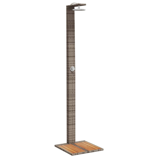 Outdoor Shower Grey 50x55x224 cm Poly Rattan and Acacia Wood Outdoor Shower Grey 50x55x224 cm Poly Rattan and Acacia Wood