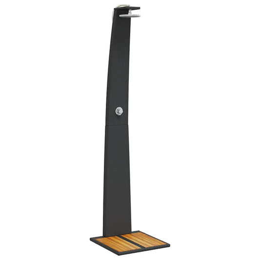Outdoor Shower Black 55x60x224 cm Poly Rattan and Acacia Wood Outdoor Shower Black 55x60x224 cm Poly Rattan and Acacia Wood