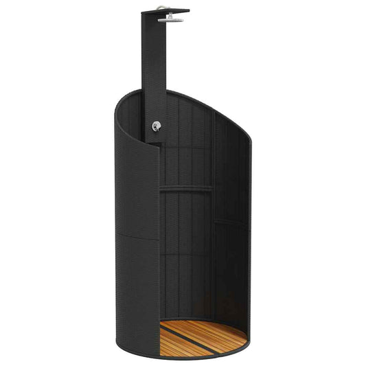 Outdoor Shower Black 100x100x241,5 cm Poly Rattan and Acacia Wood Outdoor Shower Black 100x100x241,5 cm Poly Rattan and Acacia Wood