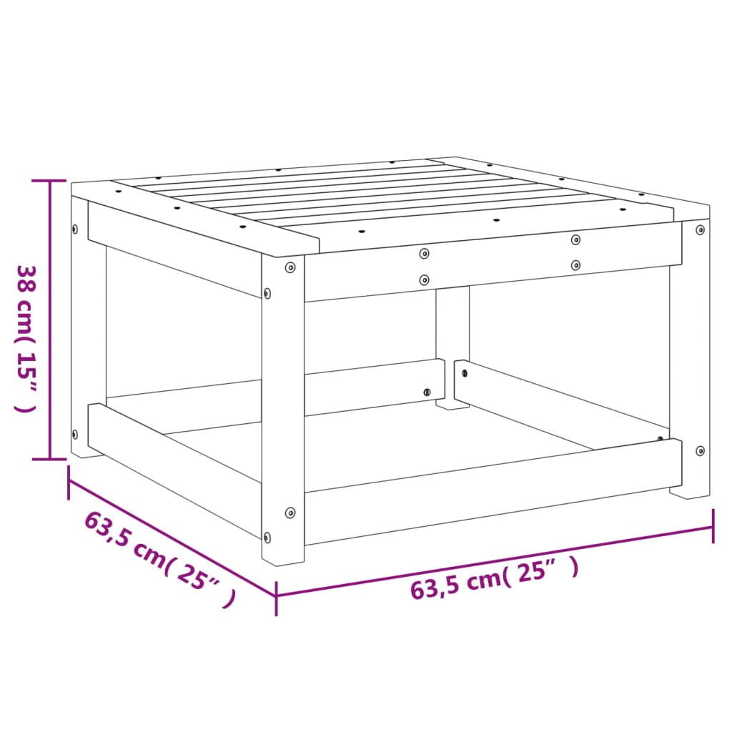 Garden Footstool | Natural Wood | Solid Douglas Fir | Standard | Modular