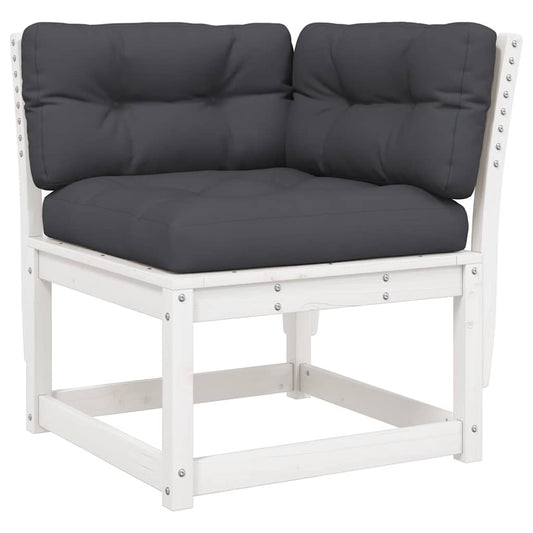 Garden Sofa Corner with Cushions White 73x73x78 cm Garden Sofa Corner with Cushions White 73x73x78 cm