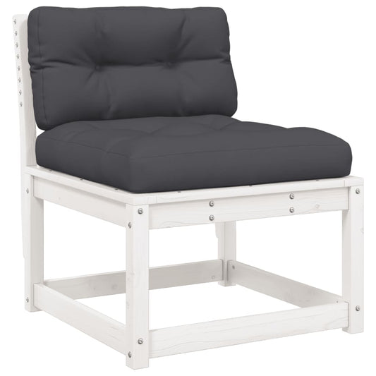 Garden Sofa | White and Anthracite | Solid Pine Wood, Polyester | Medium Garden Sofa | White and Anthracite | Solid Pine Wood, Polyester | Medium