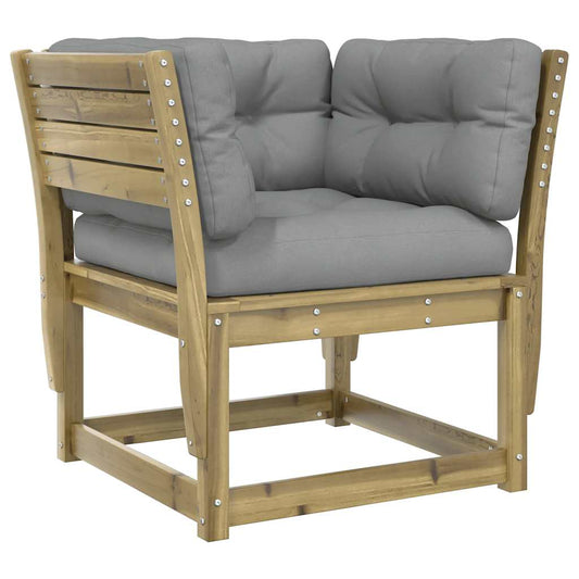 Garden Sofa Armrest with Cushions Impregnated Wood Pine Garden Sofa Armrest with Cushions Impregnated Wood Pine