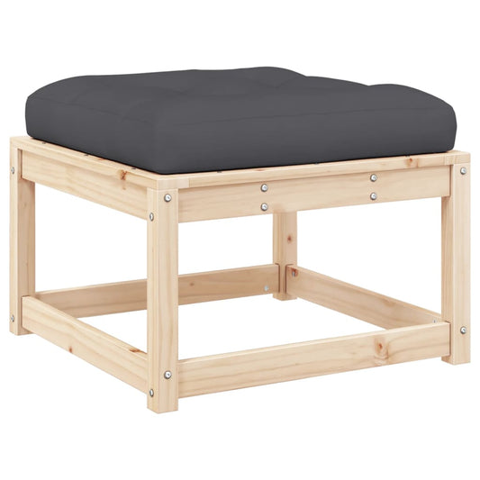 Garden Footstool | Natural wood and anthracite Garden Footstool | Natural wood and anthracite