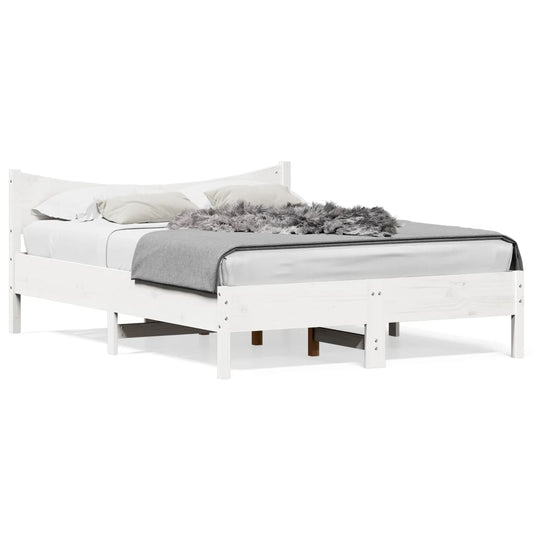 Bed Frame without Mattress White 140x200 cm Solid Wood Pine Bed Frame without Mattress White 140x200 cm Solid Wood Pine