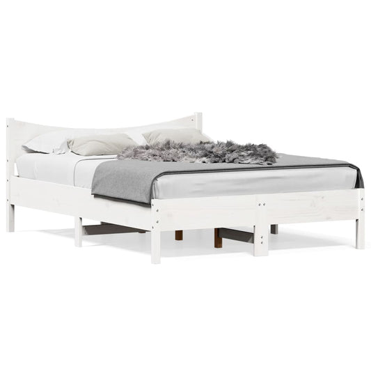 Bed Frame without Mattress White 120x200 cm Solid Wood Pine Bed Frame without Mattress White 120x200 cm Solid Wood Pine