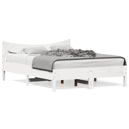 Bed Frame without Mattress White 135x190 cm Solid Wood Pine Bed Frame without Mattress White 135x190 cm Solid Wood Pine