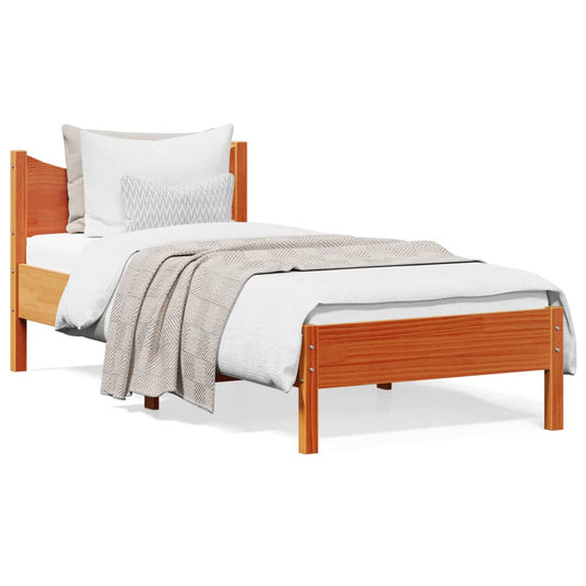 Bed Frame without Mattress Wax Brown 75x190 cm Solid Wood Pine Bed Frame without Mattress Wax Brown 75x190 cm Solid Wood Pine