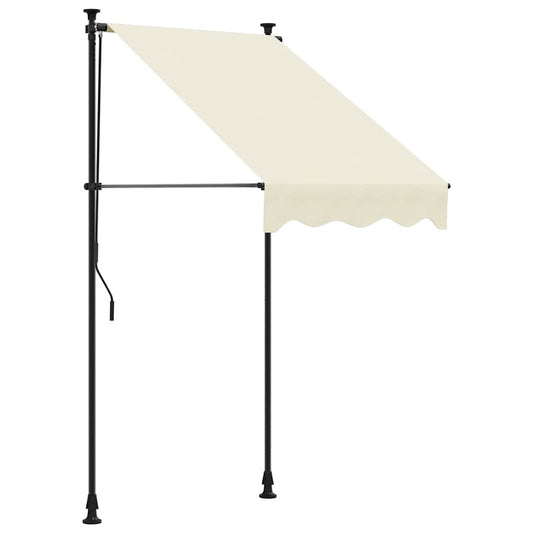 Retractable Awning Cream 100x150 cm Fabric and Steel Retractable Awning Cream 100x150 cm Fabric and Steel
