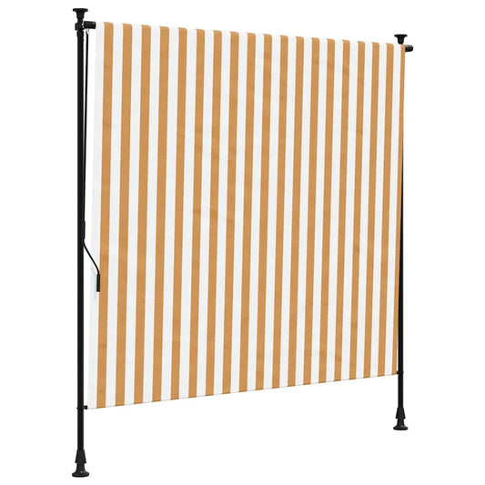 Outdoor Roller Blind Orange and White 150x270 cm Fabric&Steel Outdoor Roller Blind Orange and White 150x270 cm Fabric&Steel