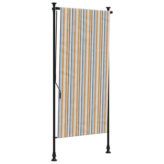 Outdoor Roller Blind Yellow and White 120x270 cm Fabric&Steel Outdoor Roller Blind Yellow and White 120x270 cm Fabric&Steel