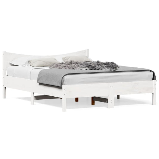 Bed Frame without Mattress White 160x200 cm Solid Wood Pine Bed Frame without Mattress White 160x200 cm Solid Wood Pine