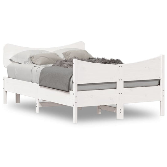 Bed Frame without Mattress White 120x200 cm Solid Wood Pine Bed Frame without Mattress White 120x200 cm Solid Wood Pine