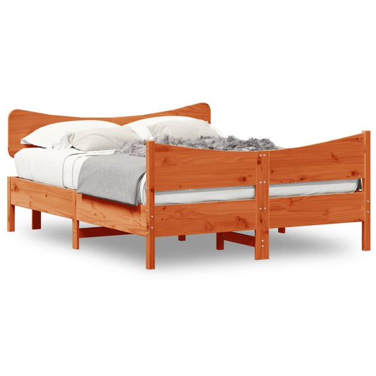 Bed Frame without Mattress Wax Brown 140x190 cm Solid Wood Pine Bed Frame without Mattress Wax Brown 140x190 cm Solid Wood Pine