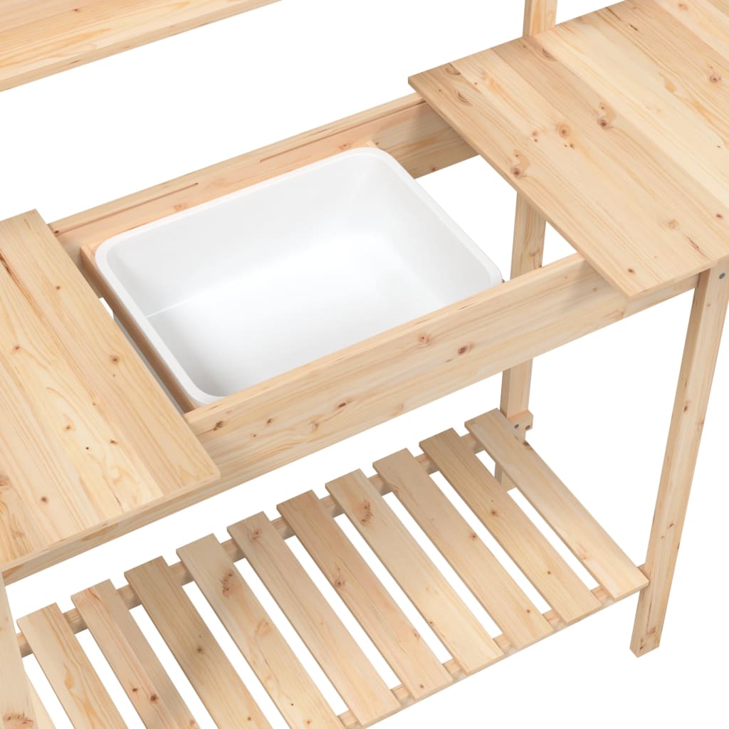 Potting Table with Sink 147,5x44x139,5 cm Solid Wood Fir