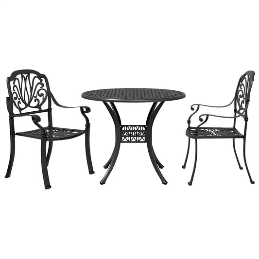 3 Piece Bistro Set Black Cast Aluminium 3 Piece Bistro Set Black Cast Aluminium