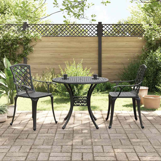 3 Piece Bistro Set Black Cast Aluminium 3 Piece Bistro Set Black Cast Aluminium