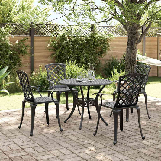 5 Piece Garden Dining Set Black Cast Aluminium 5 Piece Garden Dining Set Black Cast Aluminium
