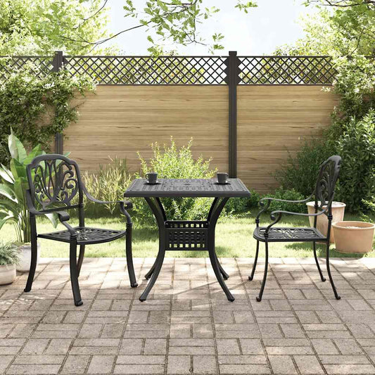 3 Piece Bistro Set Black Cast Aluminium 3 Piece Bistro Set Black Cast Aluminium
