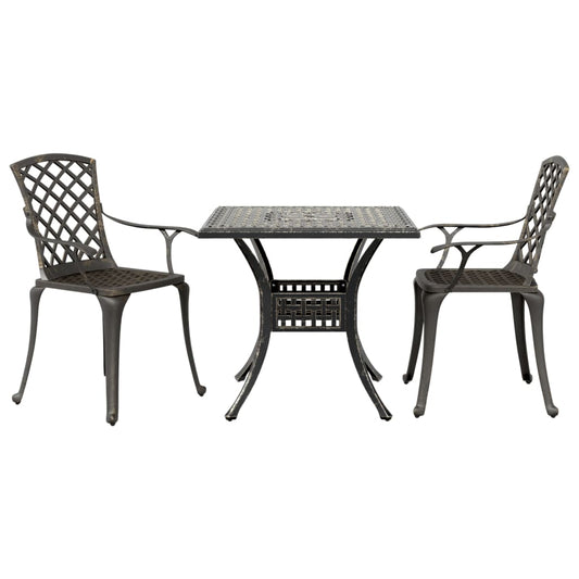 3 Piece Bistro Set Bronze Cast Aluminium 3 Piece Bistro Set Bronze Cast Aluminium