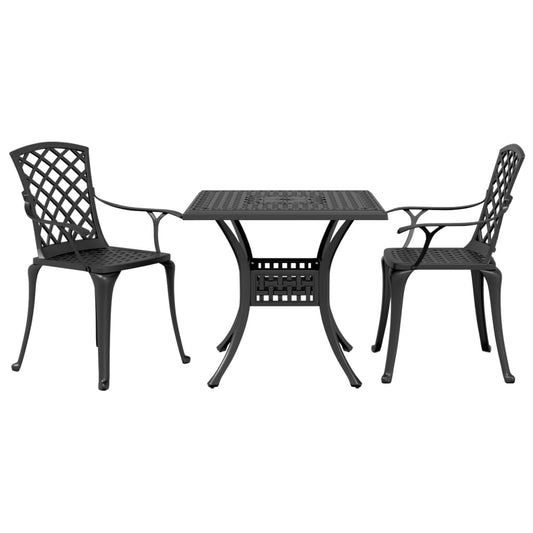3 Piece Bistro Set Black Cast Aluminium 3 Piece Bistro Set Black Cast Aluminium