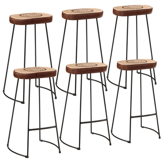 7 Piece Bar Set Solid Rough Wood Mango and Metal 7 Piece Bar Set Solid Rough Wood Mango and Metal