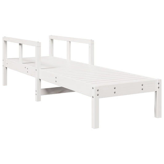 Sun Lounger White 199.5x62x55 cm Solid Wood Pine Sun Lounger White 199.5x62x55 cm Solid Wood Pine