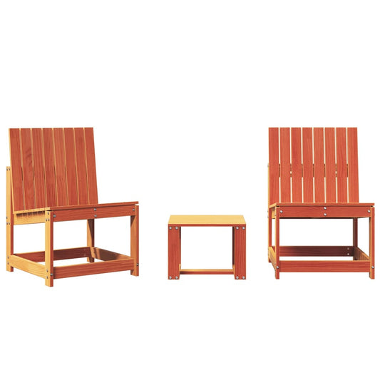 3 Piece Garden Lounge Set Wax Brown Solid Wood Pine 3 Piece Garden Lounge Set Wax Brown Solid Wood Pine