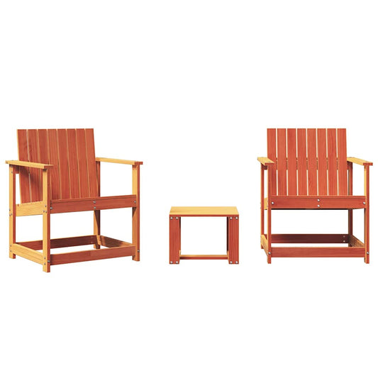 3 Piece Garden Lounge Set Wax Brown Solid Wood Pine 3 Piece Garden Lounge Set Wax Brown Solid Wood Pine