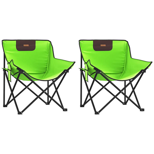 Camping Chairs with Pocket Foldable 2 pcs Green Camping Chairs with Pocket Foldable 2 pcs Green