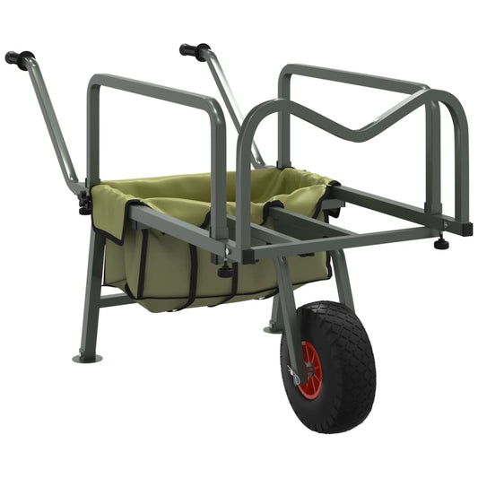 Fishing Trolley Green with Wheel Powder-coated Steel Fishing Trolley Green with Wheel Powder-coated Steel