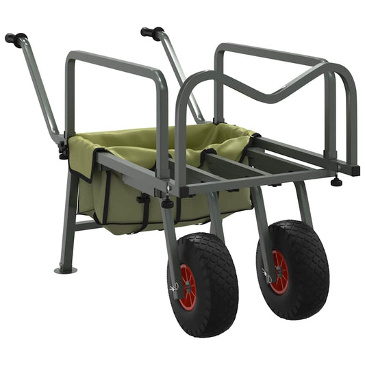 Fishing Trolley Green with 2 Wheels Powder-coated Steel Fishing Trolley Green with 2 Wheels Powder-coated Steel