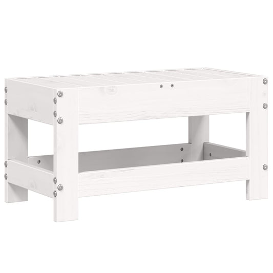 Garden Footstool White 62x30x32 cm Solid Wood Pine Garden Footstool White 62x30x32 cm Solid Wood Pine