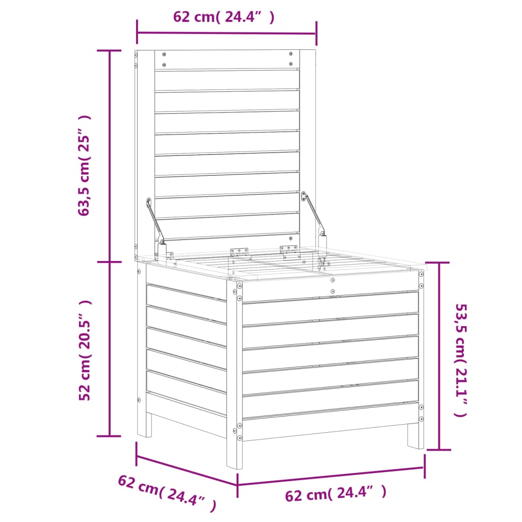 Garden Footstool 62x63,5x53,5 cm Solid Wood Pine
