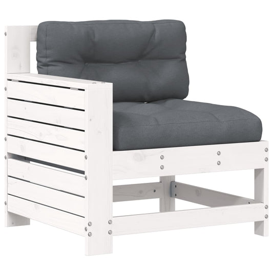 Garden Armrest Sofa with Cushion White Solid Wood Pine Garden Armrest Sofa with Cushion White Solid Wood Pine