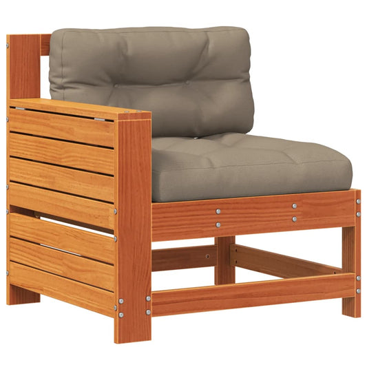 Garden Armrest Sofa with Cushion Wax Brown Solid Wood Pine Garden Armrest Sofa with Cushion Wax Brown Solid Wood Pine