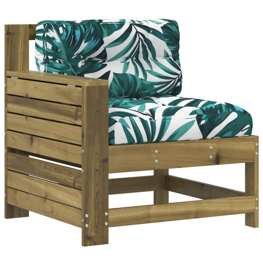 Garden Armrest Sofa with Cushion Impregnated Wood Pine Garden Armrest Sofa with Cushion Impregnated Wood Pine