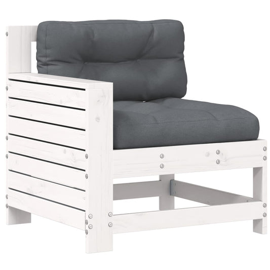 Garden Armrest Sofa with Cushion White Solid Wood Pine Garden Armrest Sofa with Cushion White Solid Wood Pine