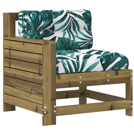 Garden Armrest Sofa with Cushion Impregnated Wood Pine Garden Armrest Sofa with Cushion Impregnated Wood Pine