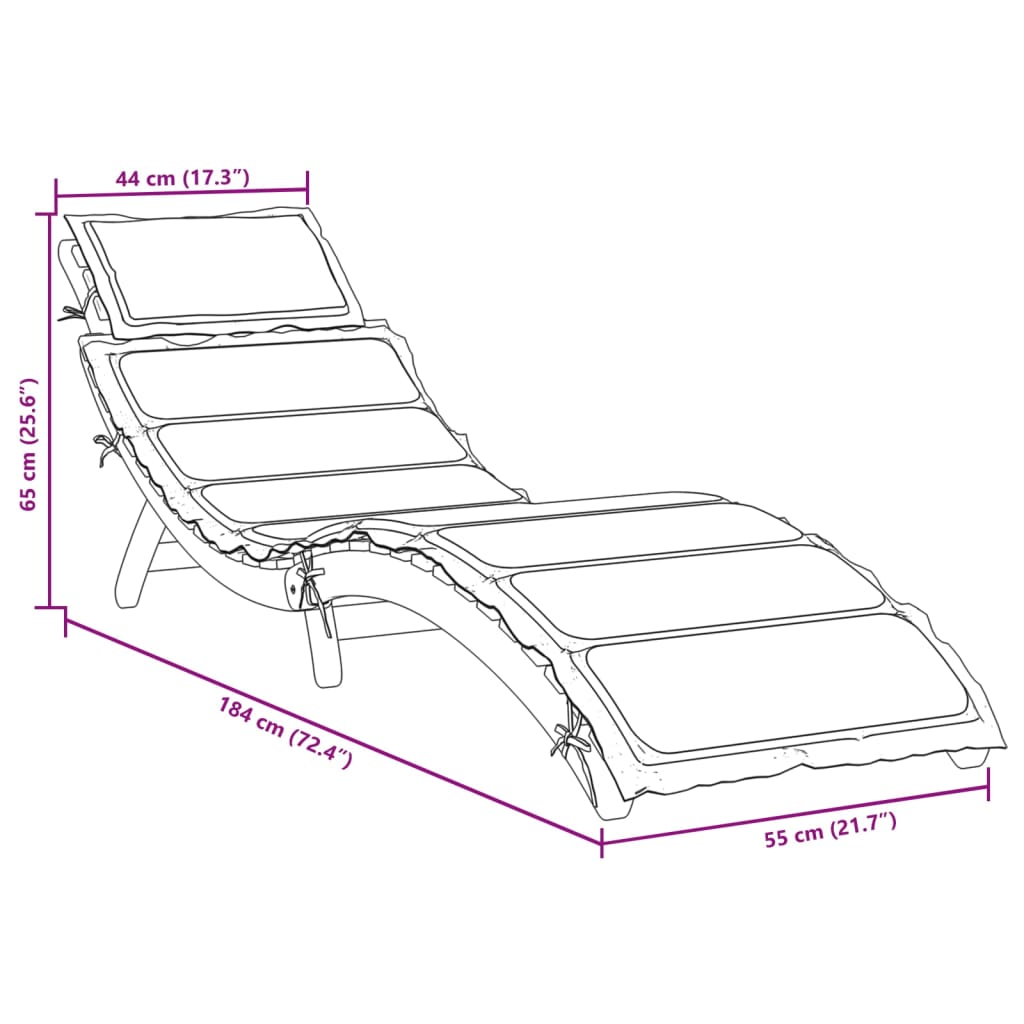 Sunlounger | Taupe | Solid acacia wood with a natural oil finish