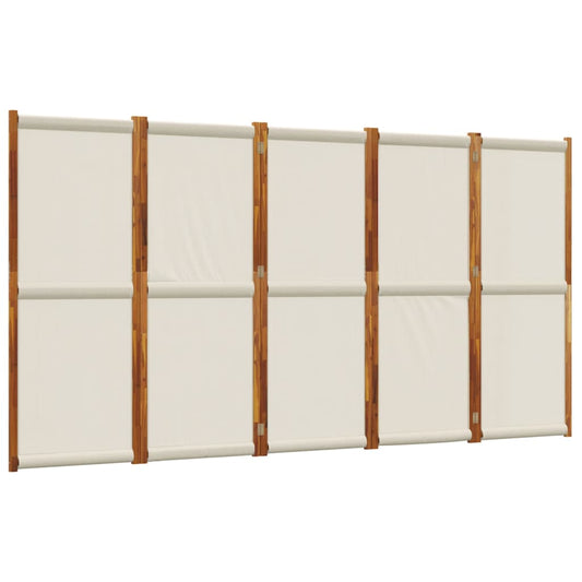 5-Panel Room Divider Light Grey 350x180 cm 5-Panel Room Divider Light Grey 350x180 cm